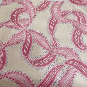 New Old Stock Marshall Field’s Tablecloth & Napkins Pink Ribbons Polished Cotton